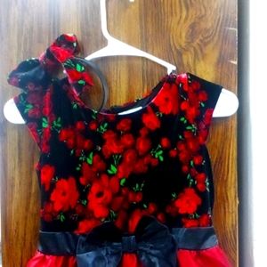 Children's Place Holiday Dress With Matching Head Band Size 10